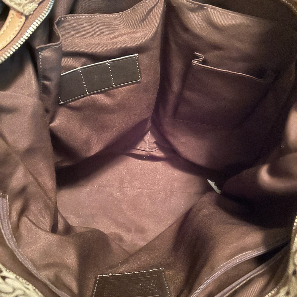 Brown Patterned Coach Laptop Bag - image 4